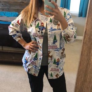 Scrub Jacket Rudolph Christmas